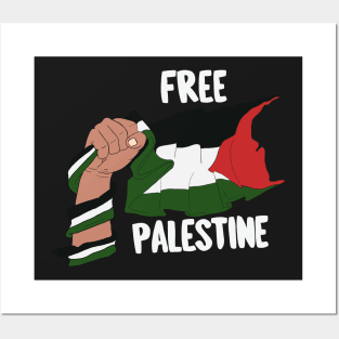 Free Palestine - I stand with Palestine Flag Posters and Art